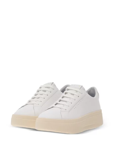 Bőr platform talpú sneaker Geox fehér