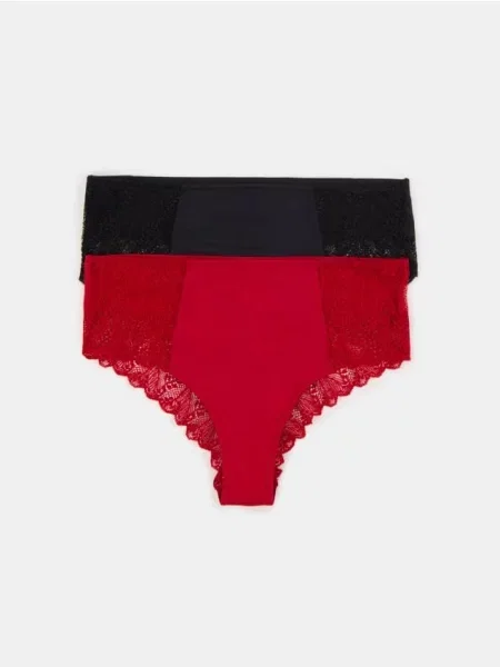 Бразилійські трусики з високою талією – набір 2 штуки різнобарвний