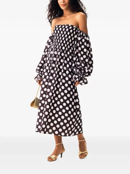 Rochie midi Sleeper cu buline negru