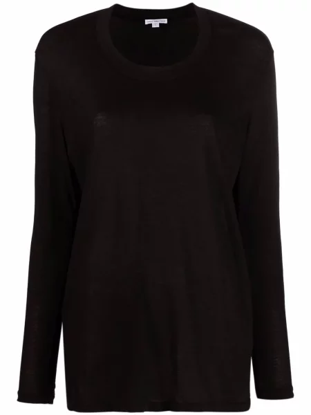 Lung tricou James Perse din jerseu negru