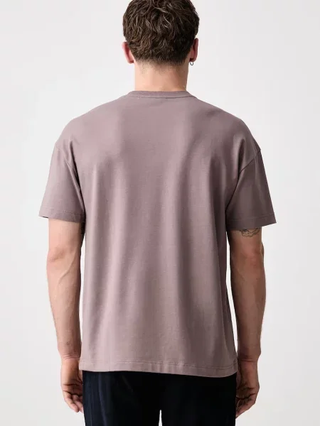 HUGO oversize kratka majica z bombažem NOAH T-SHIRT rjava