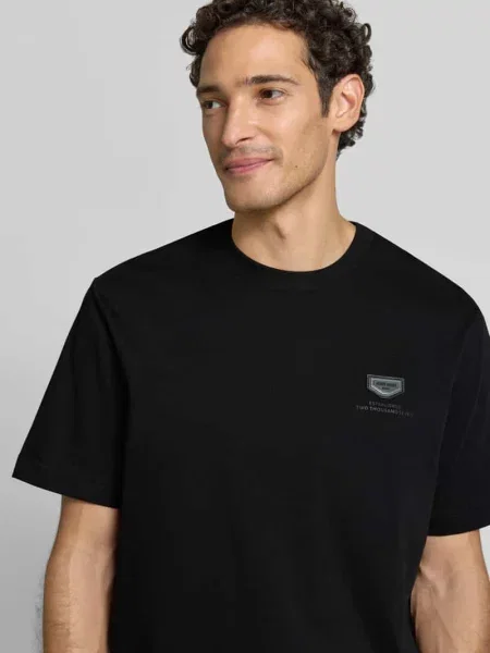 T-shirt o kroju relaxed fit z czystej bawełny Antony Morato czarna