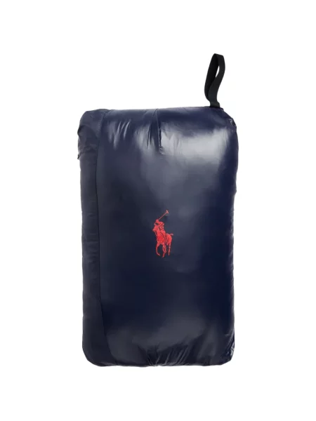 Tricou polo Polo Ralph Lauren cu glugă cu blană cu broderie roșu