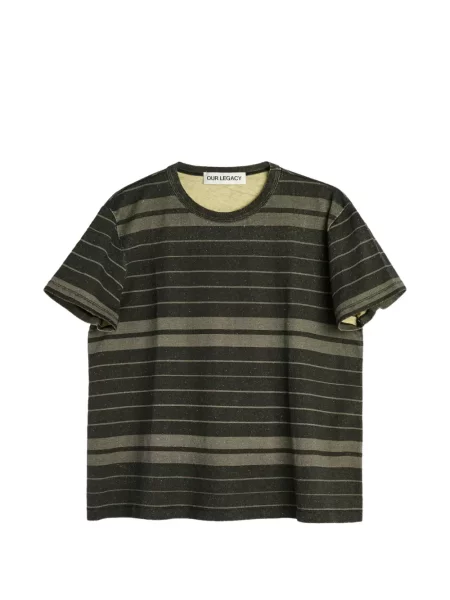 Tricou Our Legacy cu dungi din jerseu clasic negru