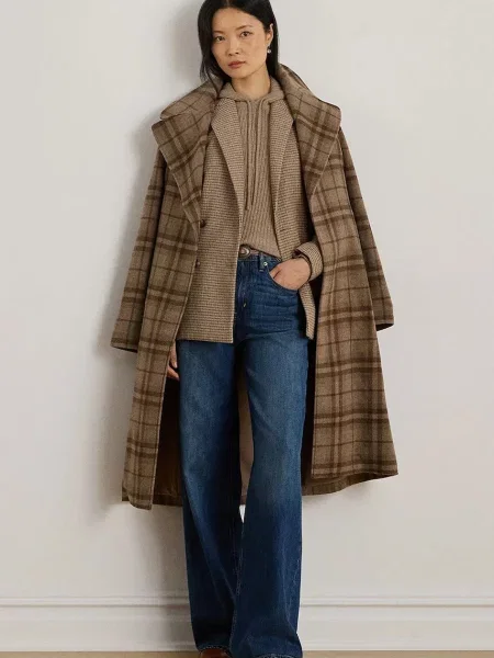 Однотонный пиджак Lauren Ralph Lauren однобортный коричневый