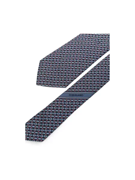 Krawat Ferragamo wiązany niebieski