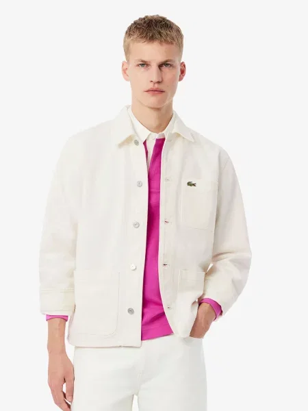 Джинсова куртка Lacoste біла