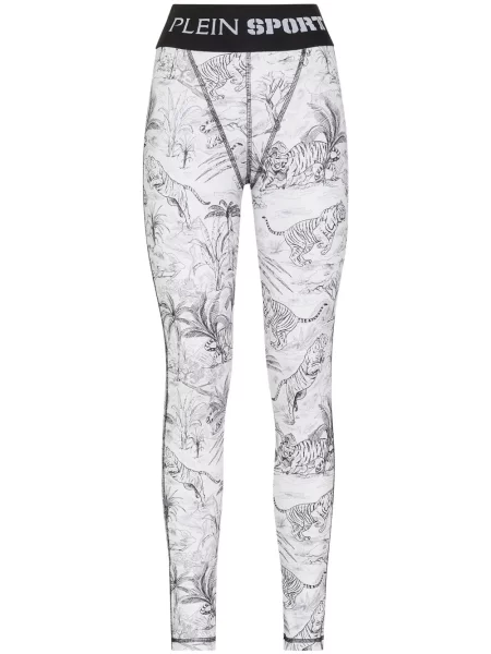 Leggings Plein Sport cu imagine alb