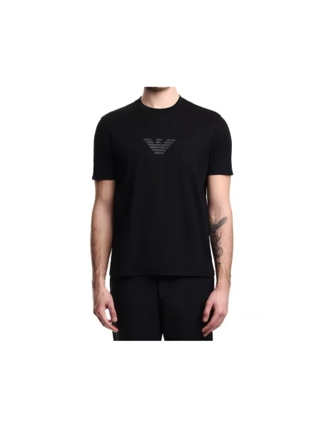 Koszulka Emporio Armani z dżerseju czarna