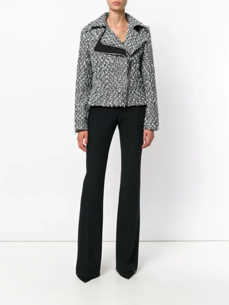 Geacă Lanvin asimetrică din tweed negru
