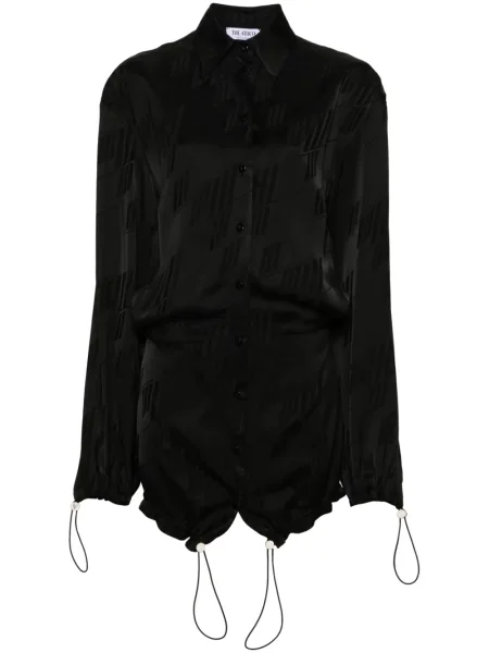 Rochie mini The Attico din satin de costum negru