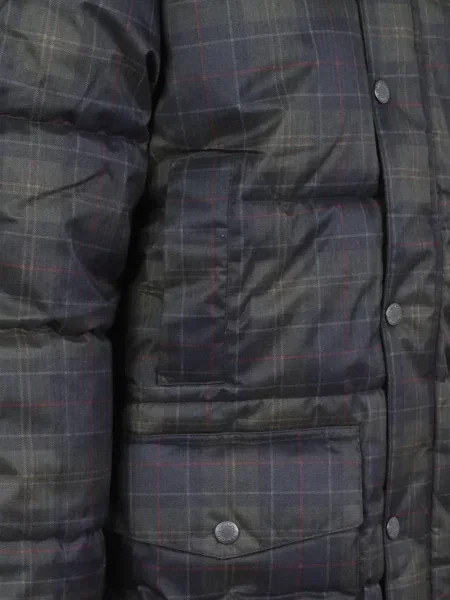 Geacă cu puf Barbour în carouri verde