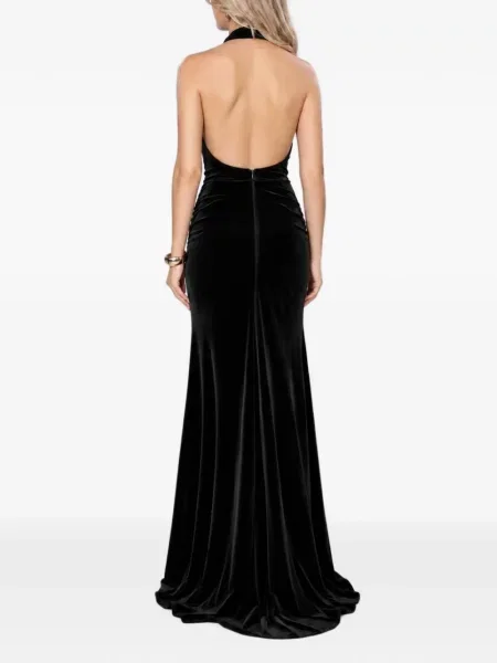 Rochie Roserry de catifea cu gât halter negru