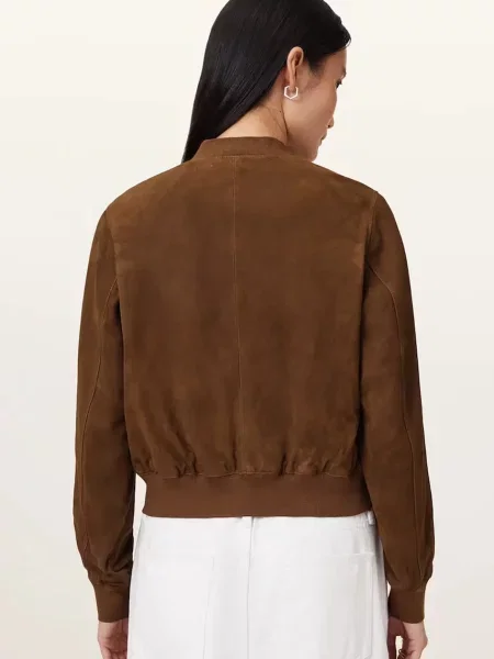 Замшева куртка AllSaints ORTEN демісезонна коричневий