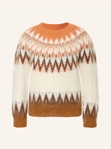 Darling Harbour Sweter Z Alpaki weiss brązowy
