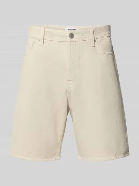 Szorty jeansowe o kroju loose fit z wpuszczanymi model TONY' Jack & Jones beżowe