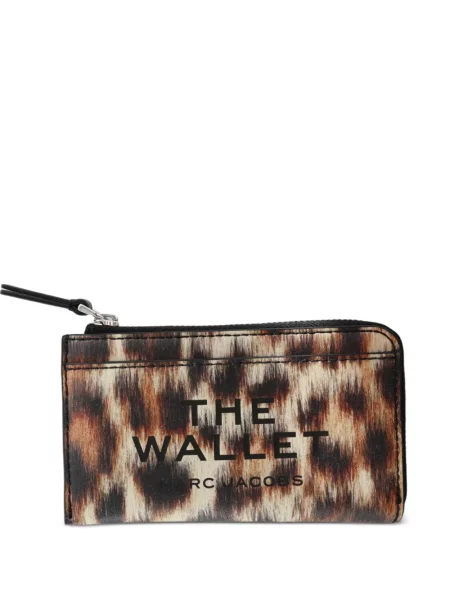 Portofel Marc Jacobs din piele cu imagine cu model leopard maro