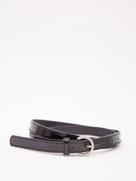 Кожаный ремень Ager с ремешками черный