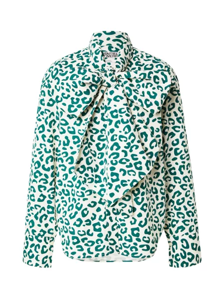 Essentiel Antwerp Bluză KHALEESI verde petrol alb