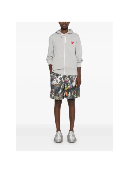 Bluza z kapturem Comme Des Garcons z kapturem w serca szara