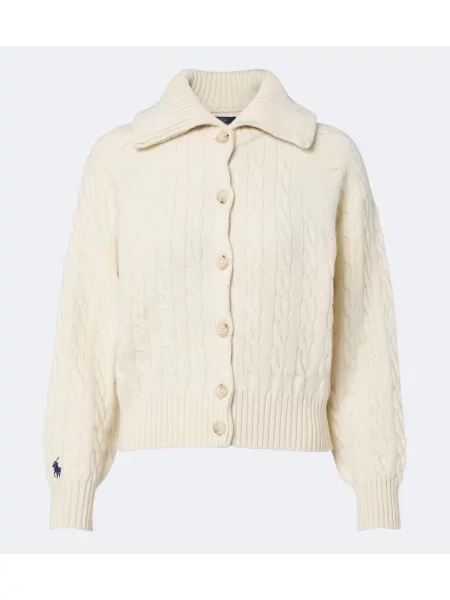 Cardigan Polo Ralph Lauren de lână alb