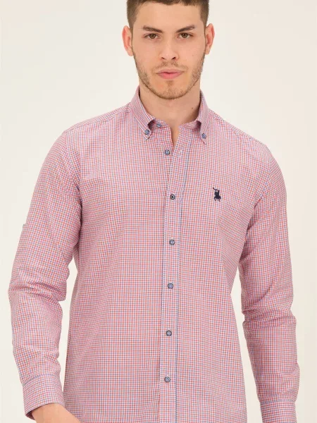 Cămașă în carouri Dewberry în carouri alb