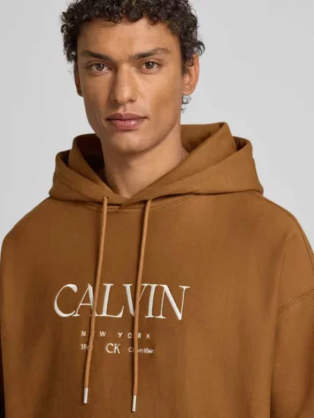 Bluza z kapturem z nadrukiem z logo i kieszenią kangurka Ck Calvin Klein
