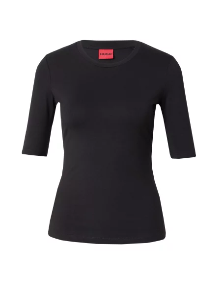 HUGO Red Tricou Darnelia / alb negru