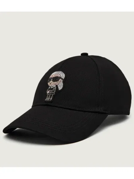 Karl Lagerfeld Șapcă baseball Ikon rhinestones negru