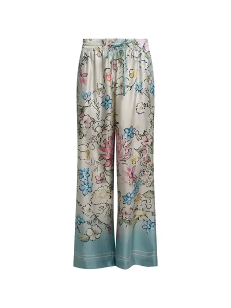 Pantaloni palazzo Elie Saab cu model floral cu imagine