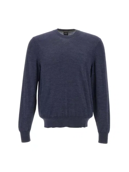 Sweter Boss wełniany niebieski