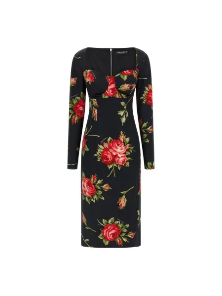 Sukienka Dolce And Gabbana z nadrukiem czarna