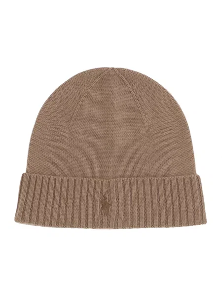 Czapka Polo Ralph Lauren wełniana z logo brązowa