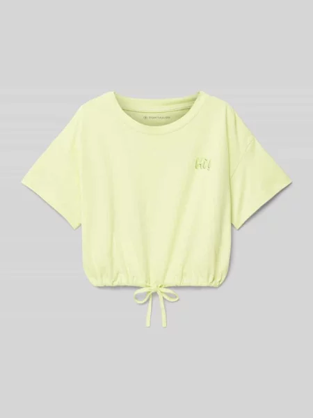 T-shirt o kroju relaxed fit z czystej bawełny z nadrukiem z napisem Tom Tailor