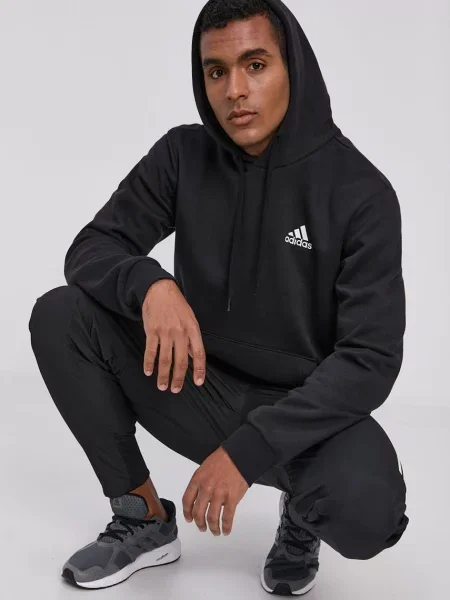 Hanorac din fleece Adidas din fleece negru