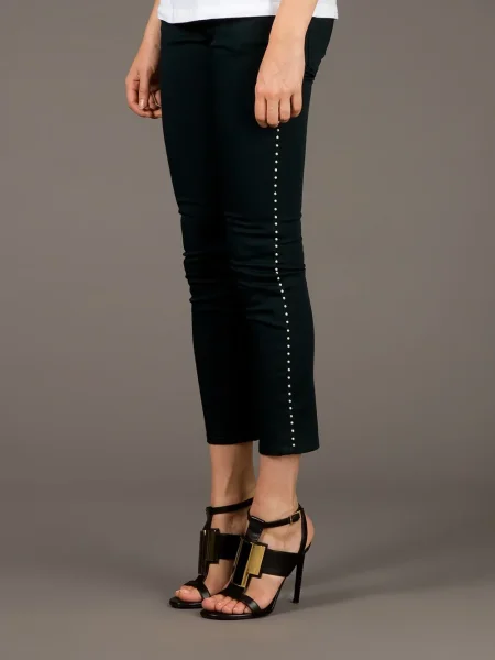 Cropp pantaloni Alexander Mcqueen cu mărgele verde