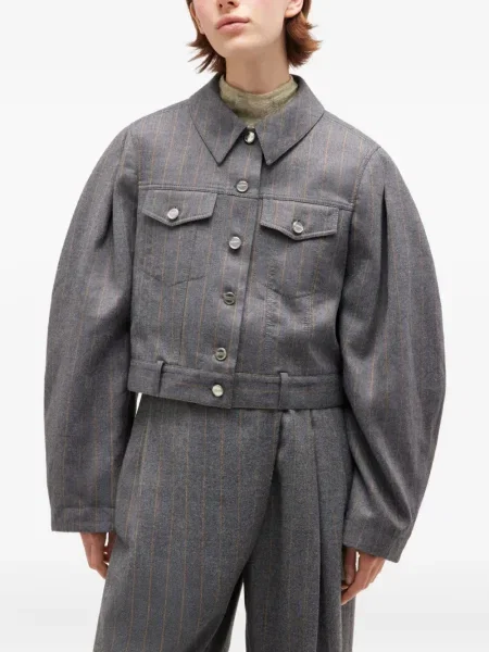 Geacă Ganni cu dungi gri