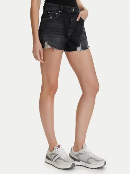 Tommy Jeans De blugi pantaloni scurți negru
