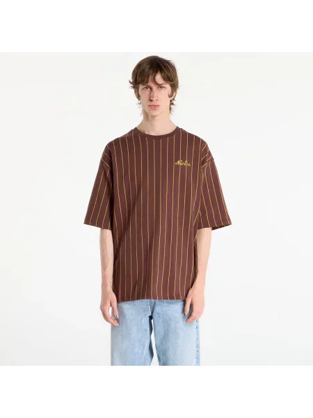 T-shirt New Era Pinstripe Os Tee UNISEX Brown S καφέ