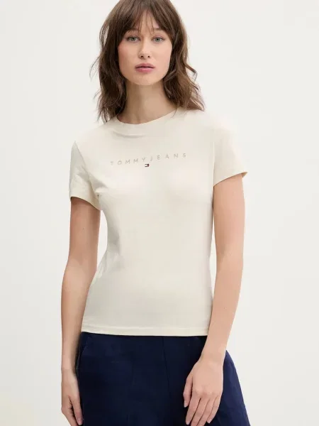 Tommy Jeans tričko béžové