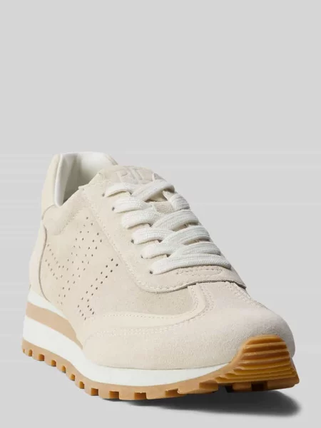 Sneakersy z naturalnej skóry z wytłaczanym logo Lauren Ralph Lauren