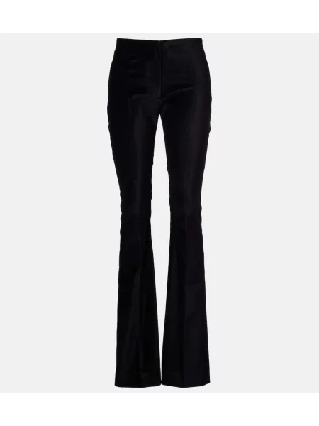 Aksamitne spodnie Tove dzwony czarne
