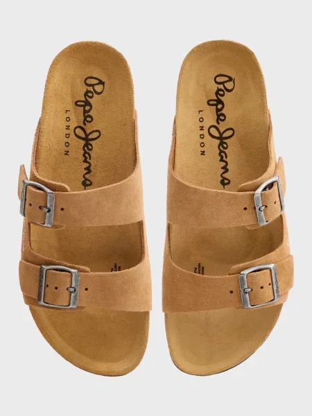 Замшевые шлепанцы Pepe Jeans