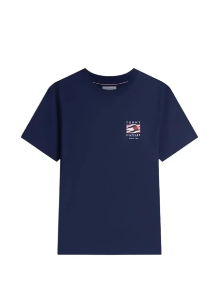 Tricou Tommy Hilfiger cu imagine albastru