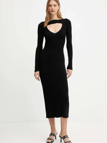 Diesel rochie din lână M-OLONI maxi evazați negru