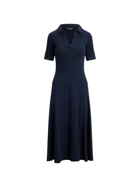 Rochie midi Lauren Ralph Lauren tricotate albastru