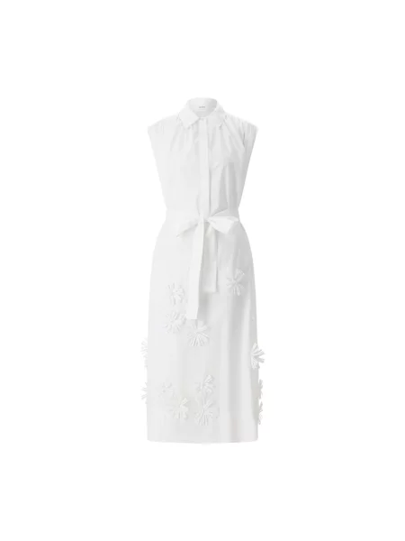 Sukienka koszulowa Meimeij bez rękawów biała