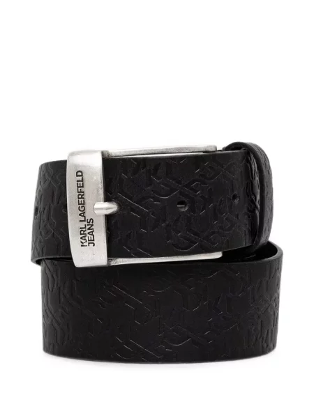 Cu centură curea Karl Lagerfeld Jeans din piele negru