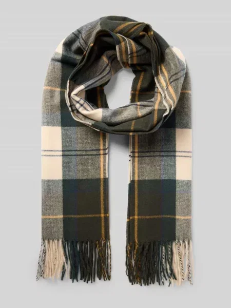 Szal z wzorem na całej powierzchni model HAILES' Barbour zielona