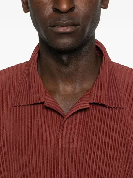 Πλισέ polo Homme Plissé Issey Miyake καφέ
